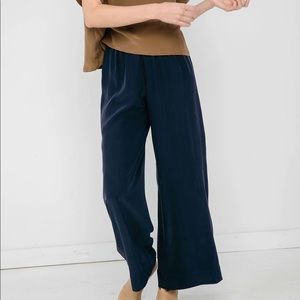 Elizabeth Suzann navy silk Florence pants